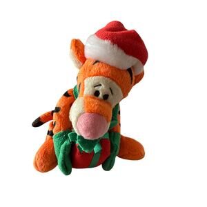 Vintage 1990s Y2K Disney Parks Tigger Christmas Plush Santa Hat Gift WDW 12
